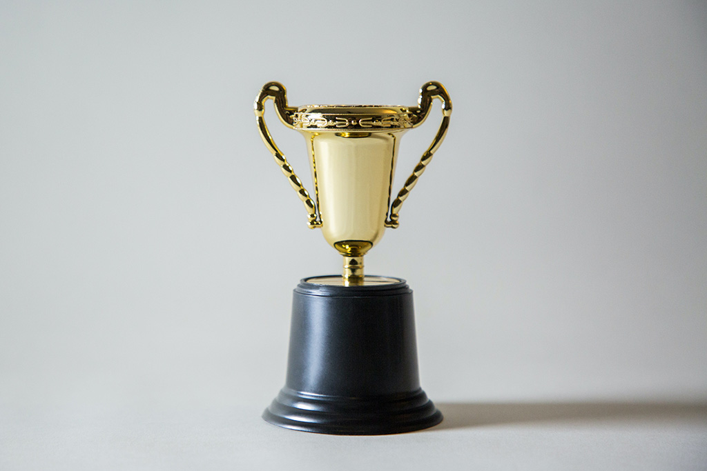 Trophy against white background
